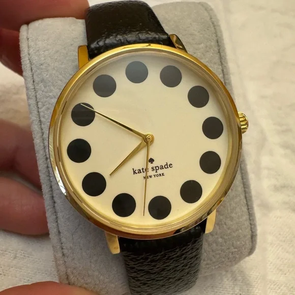 Jewelry | Kate Spade Black Leather Strap Watch | Poshmark display picture 1